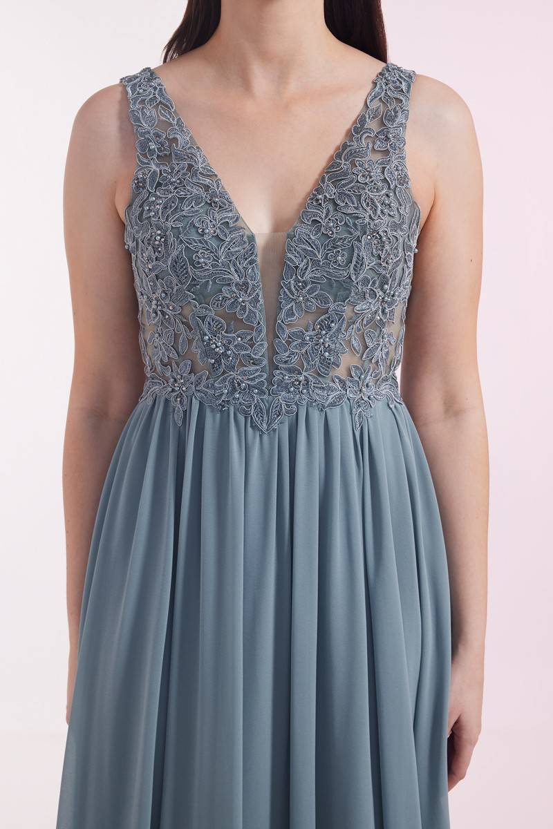 Laona BLOSSOM DRESS Besticktes Maxikleid aus Chiffon Heißer Verkauf