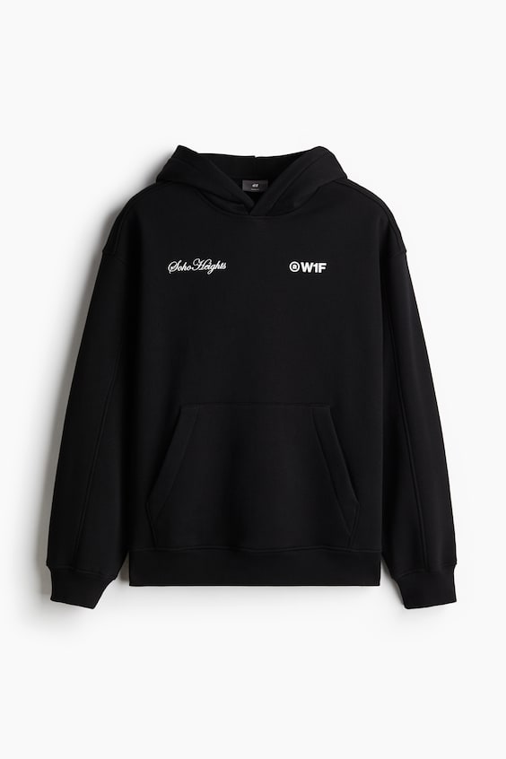 HM Bedruckter Hoodie in Oversized Fit Riesige Ersparnisse