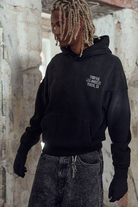 HM Bedruckter Hoodie in Oversized Fit Letzter Tag