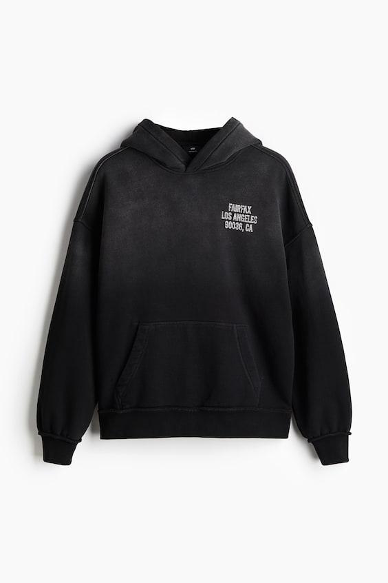 HM Bedruckter Hoodie in Oversized Fit Letzter Tag
