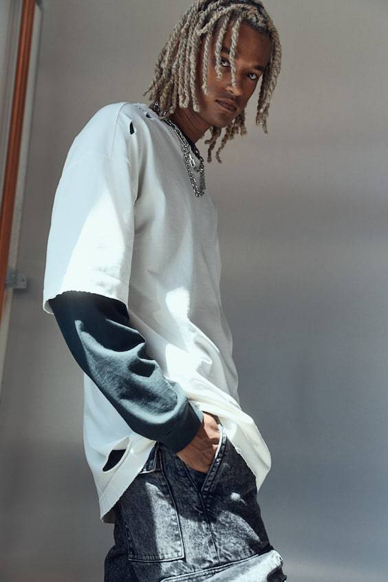 HM Oversized T-Shirt im Worn-Look Bis zu 50% Rabatt