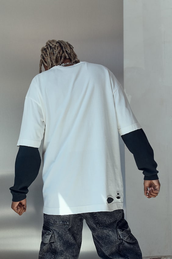 HM Oversized T-Shirt im Worn-Look Bis zu 50% Rabatt