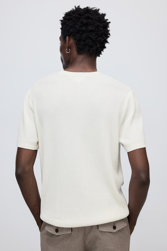 HM T-Shirt in Rippstrick Regular Fit Bis zu 55% Rabatt
