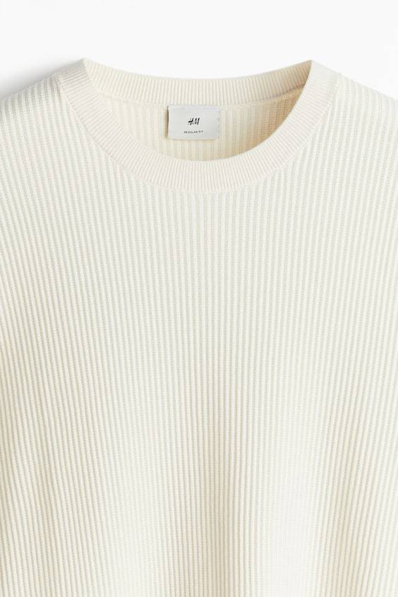 HM T-Shirt in Rippstrick Regular Fit Bis zu 55% Rabatt