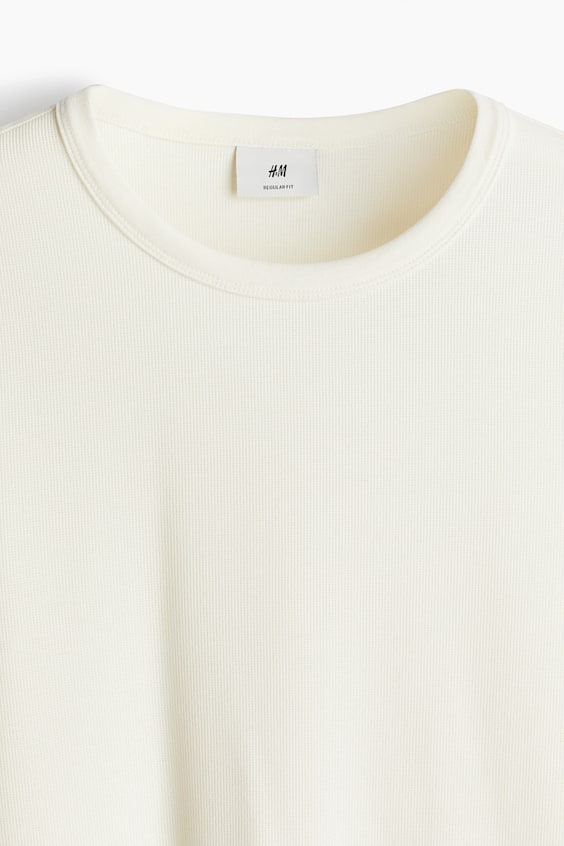 HM Langarmshirt mit Waffelstruktur in Regular Fit 50% Rabatt mit kostenlosem Versand