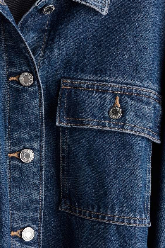 HM Denimjacke mit Bindegürtel Kostenloser Versand