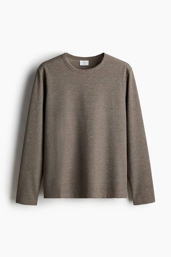 HM Langarmshirt mit Waffelstruktur in Regular Fit im Angebot
