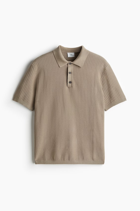 HM Poloshirt mit Struktur in Regular Fit Fabrikverkauf