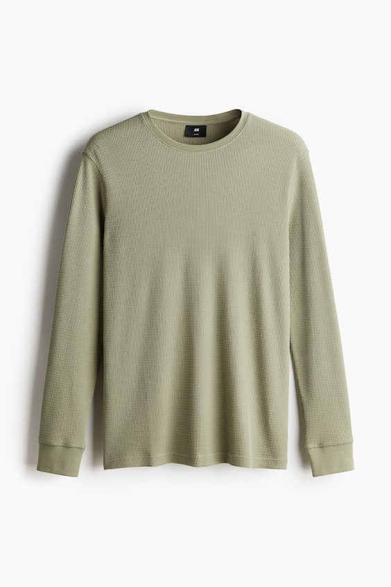 HM Shirt aus Waffeljersey in Slim Fit Fabrik Onlineshop