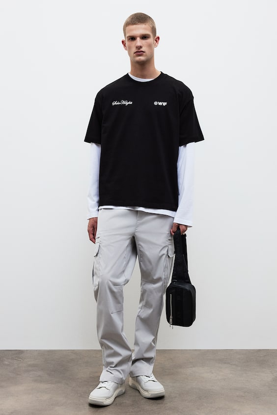 HM Bedrucktes T-Shirt in Loose Fit Online Shopping