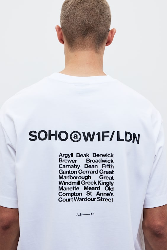 HM Bedrucktes T-Shirt in Loose Fit Black Friday