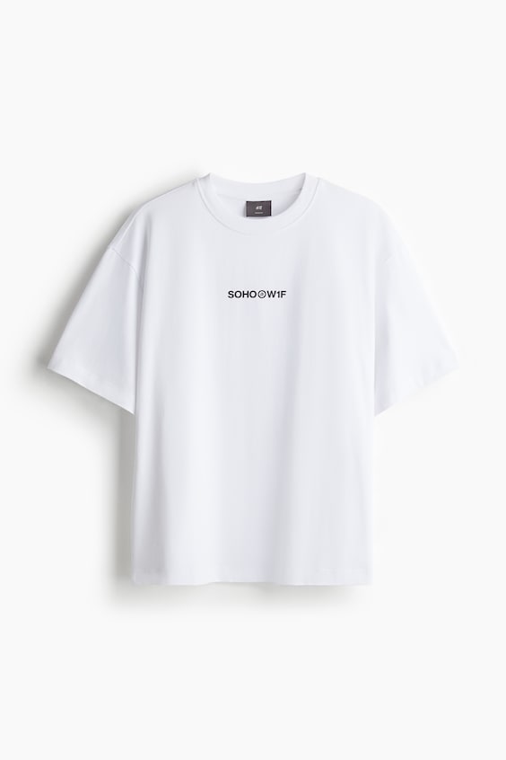 HM Bedrucktes T-Shirt in Loose Fit Black Friday