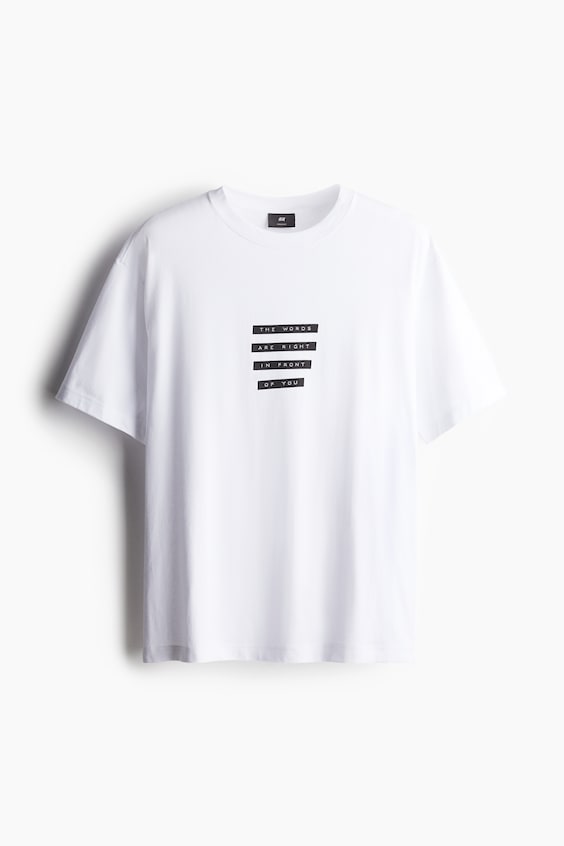 HM Bedrucktes T-Shirt in Loose Fit Weihnachtsangebot