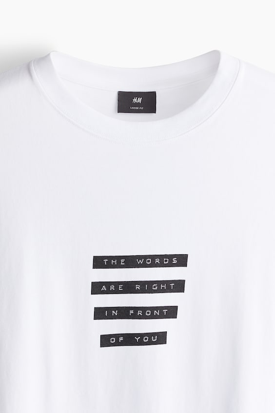 HM Bedrucktes T-Shirt in Loose Fit Weihnachtsangebot