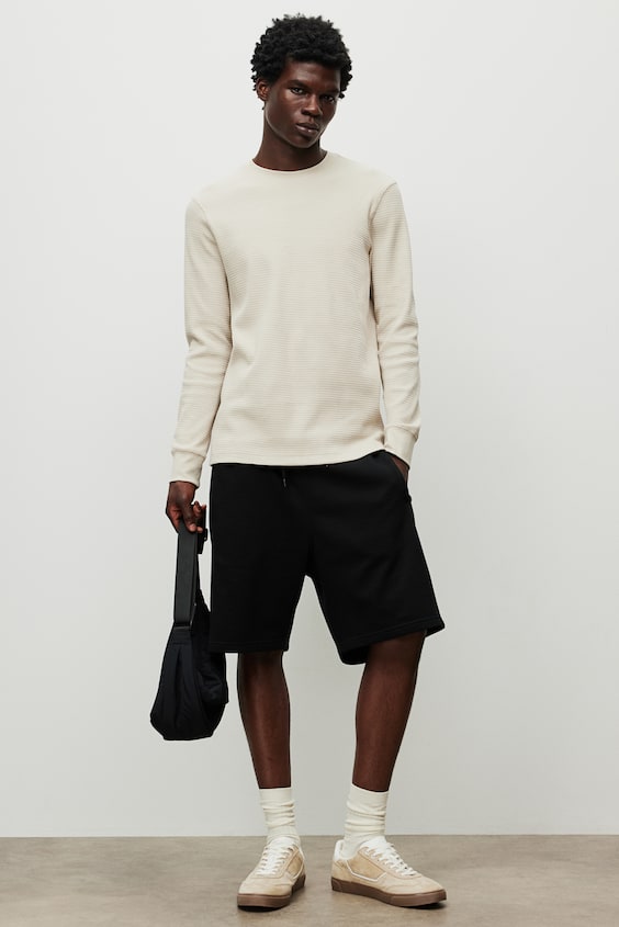 HM Shirt aus Waffeljersey in Slim Fit Jubiläumsangebot