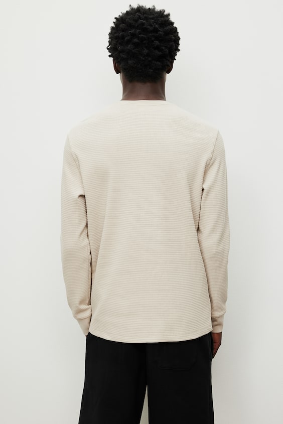 HM Shirt aus Waffeljersey in Slim Fit Jubiläumsangebot
