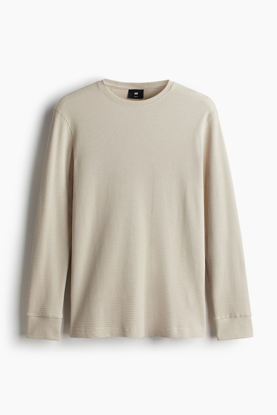 HM Shirt aus Waffeljersey in Slim Fit Jubiläumsangebot