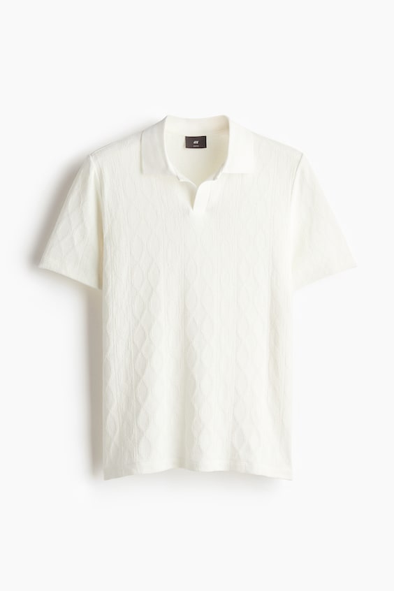 HM Strukturiertes Poloshirt in Slim Fit Clearance-Verkauf