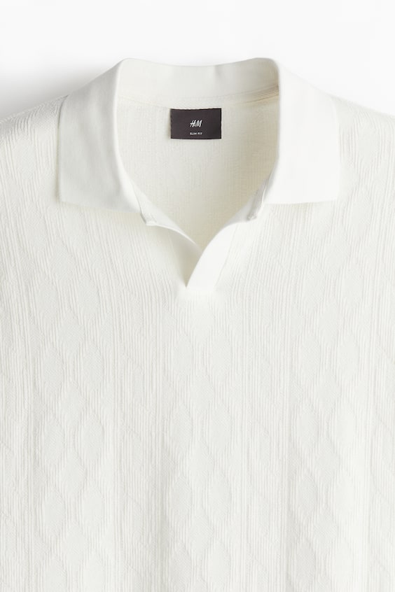 HM Strukturiertes Poloshirt in Slim Fit Clearance-Verkauf