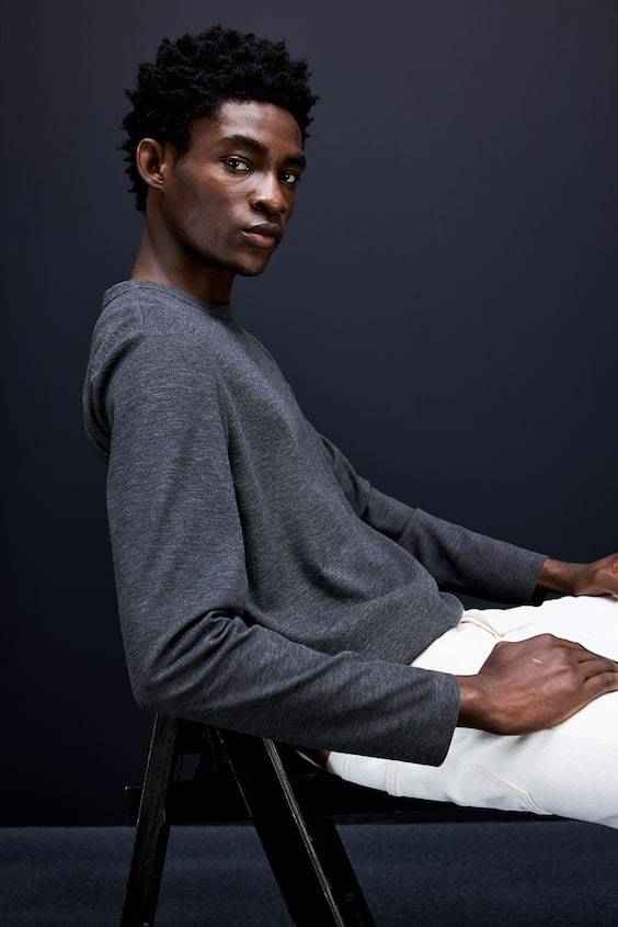 HM Langarmshirt mit Waffelstruktur in Regular Fit Rabatte dieses Monats