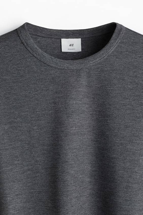 HM Langarmshirt mit Waffelstruktur in Regular Fit Rabatte dieses Monats