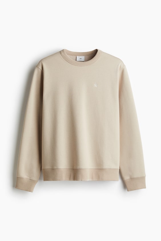 HM Sweatshirt mit Motivstickerei in Regular Fit Schlussverkauf