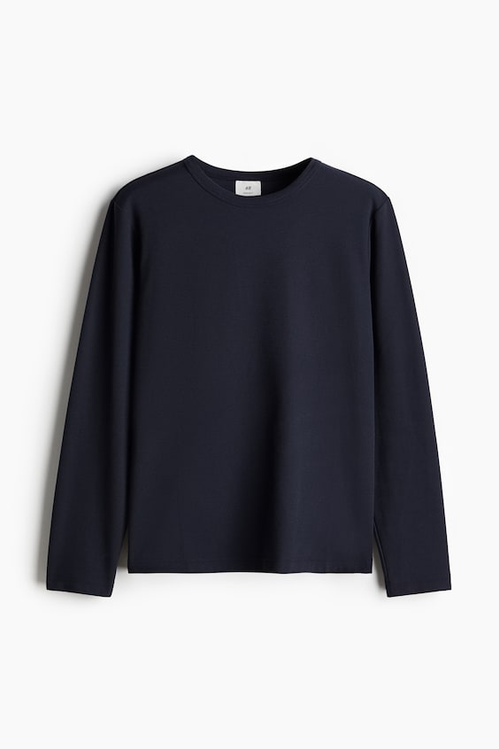 HM Langarmshirt mit Waffelstruktur in Regular Fit Sonderangebot