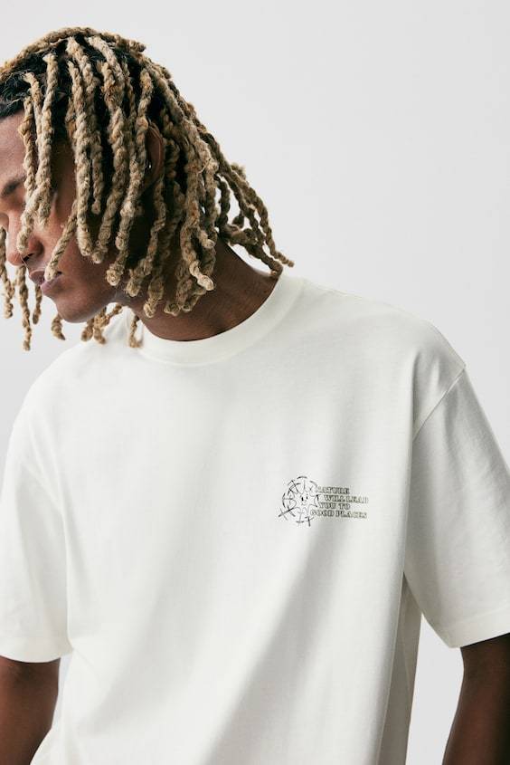 HM Bedrucktes T-Shirt in Loose Fit Cyber Monday