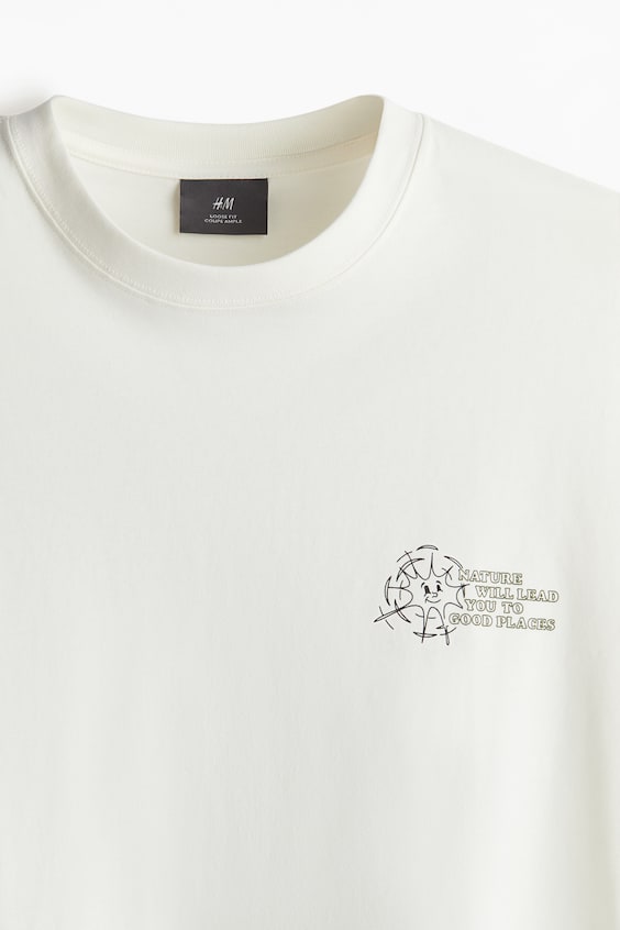 HM Bedrucktes T-Shirt in Loose Fit Cyber Monday