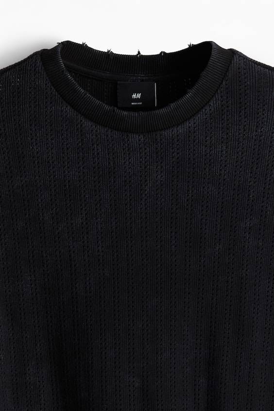 HM Kastiges T-Shirt aus Pointelle-Jersey Riesige Ersparnisse
