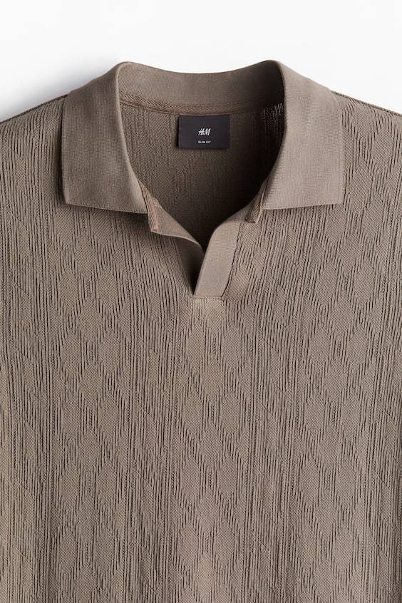 HM Strukturiertes Poloshirt in Slim Fit Letzte 3 Tage