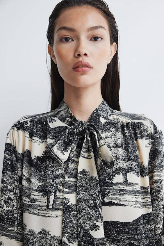 HM Kleid mit Bindekragen Fabrik Onlineshop