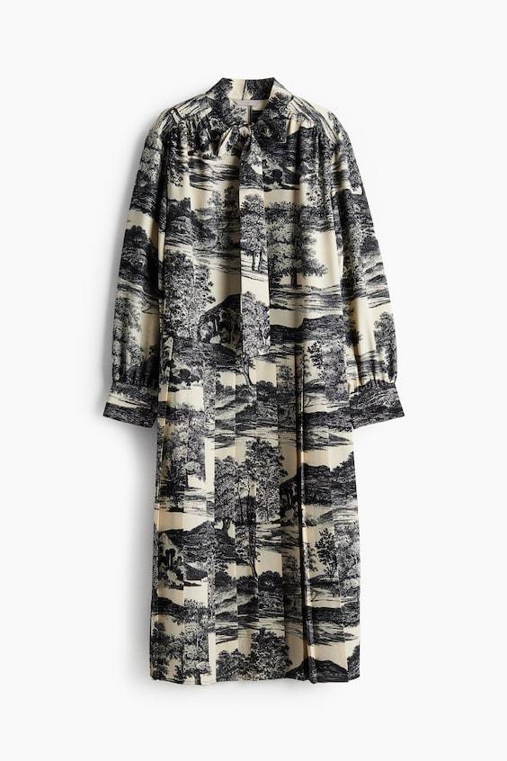 HM Kleid mit Bindekragen Fabrik Onlineshop