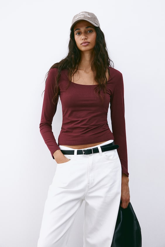 HM Langarmshirt aus Jersey Online Outlet