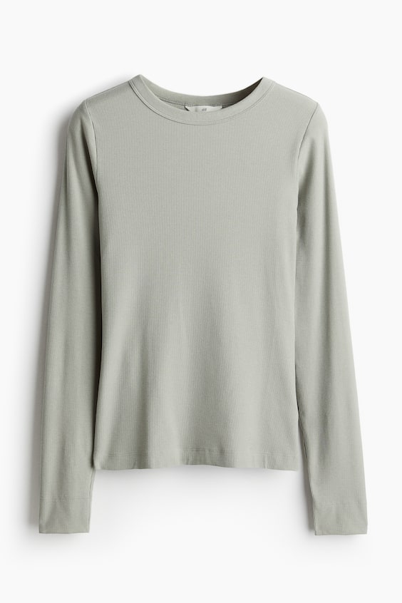 HM Geripptes Shirt aus Modalmix Bis zu 55% Rabatt