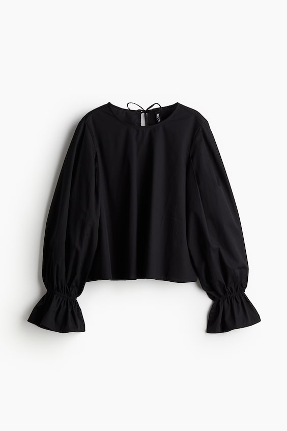 HM Baumwollbluse mit Bindedetail Nur noch ein Tag übrig
