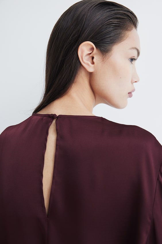 HM Satinbluse mit Faltendetail 50% Rabatt mit kostenlosem Versand