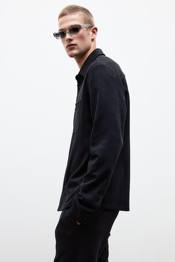 HM Overshirt mit Struktur in Regular Fit Auslauf