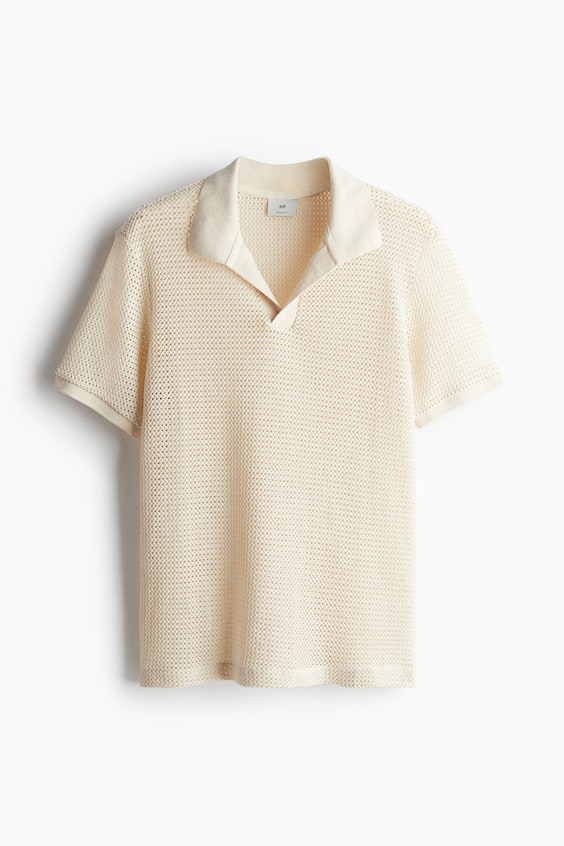HM Poloshirt im Häkellook in Regular Fit Limitierter Zeitrabatt