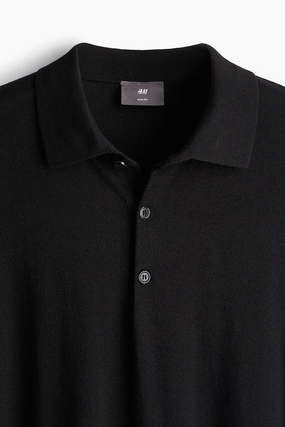 HM Feinstrick-Poloshirt in Slim Fit Fabrik Onlineshop