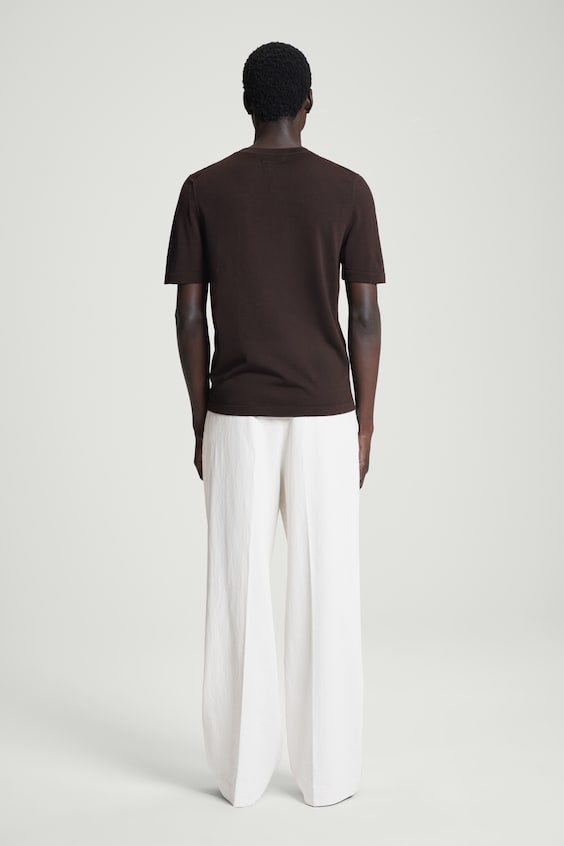HM SCHMAL GESCHNITTENES STRICK-T-SHIRT AUS SEIDE Online Shopping