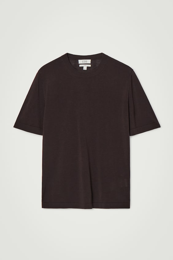 HM SCHMAL GESCHNITTENES STRICK-T-SHIRT AUS SEIDE Online Shopping