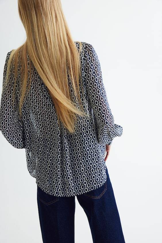 HM Gemusterte Bluse Neueste Mode