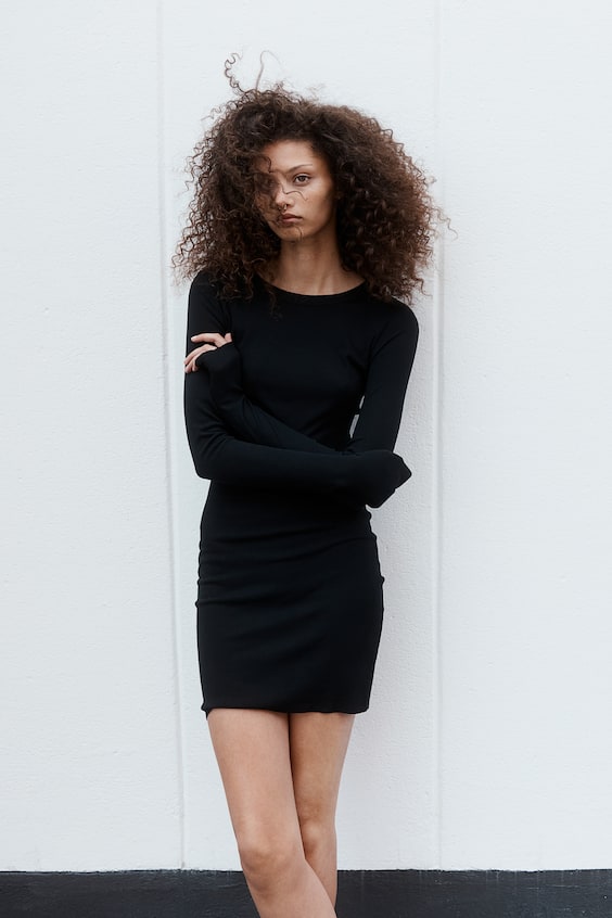 HM Geripptes Bodycon-Kleid Exklusive Angebote