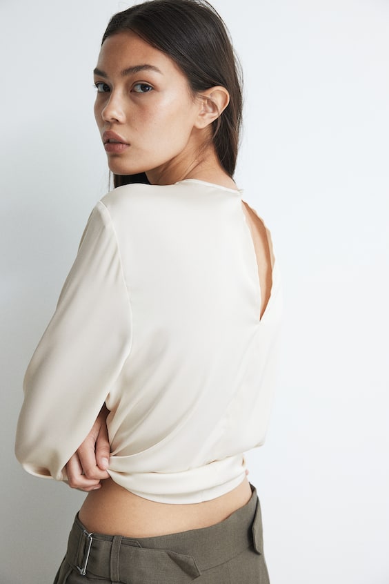 HM Satinbluse mit Faltendetail Zeitbegrenzte Promotion