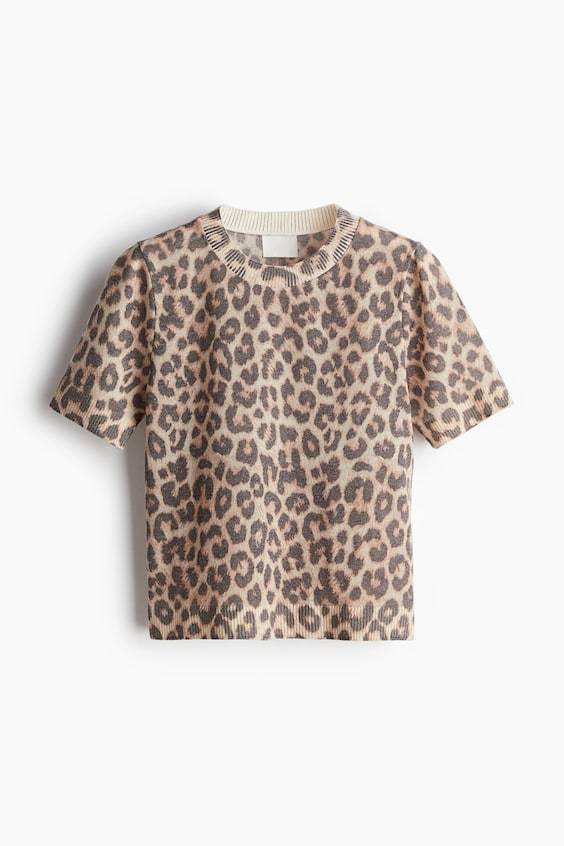 HM T-Shirt aus Feinstrick Kostenloser Versand international