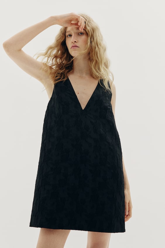 HM Kleid aus Jacquardstoff Im Verkauf