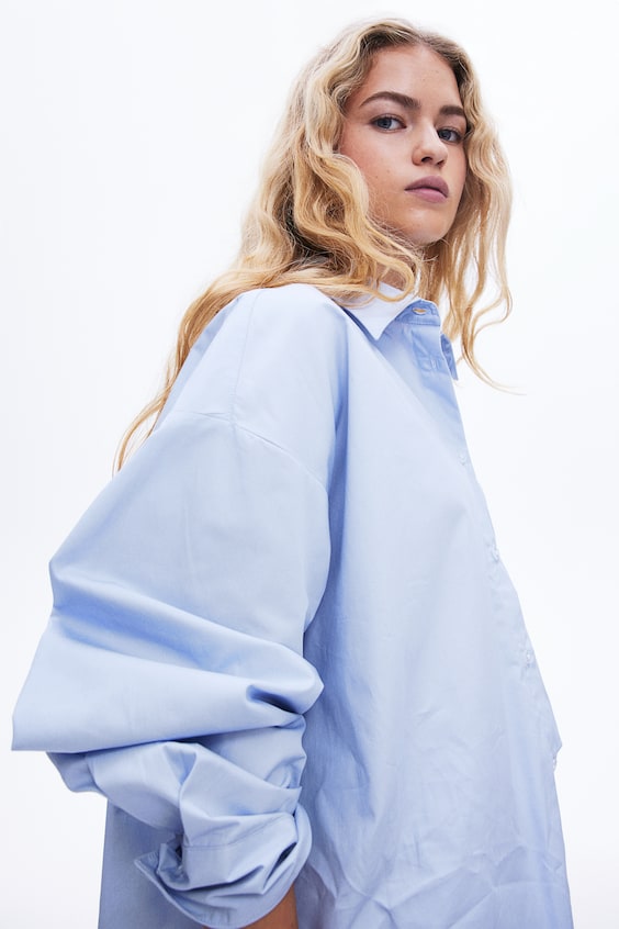HM Bestickte Popeline-Bluse Hotsell