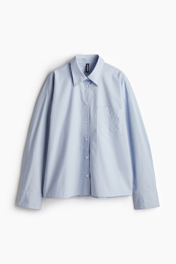 HM Bestickte Popeline-Bluse Hotsell