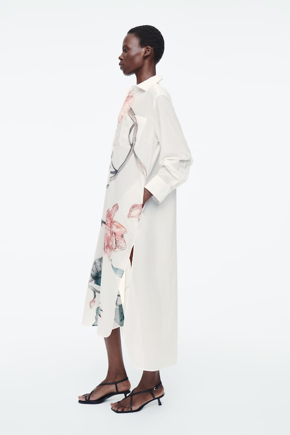 HM OVERSIZED-HEMDBLUSENKLEID MIT BLUMEN-PRINT im Angebot